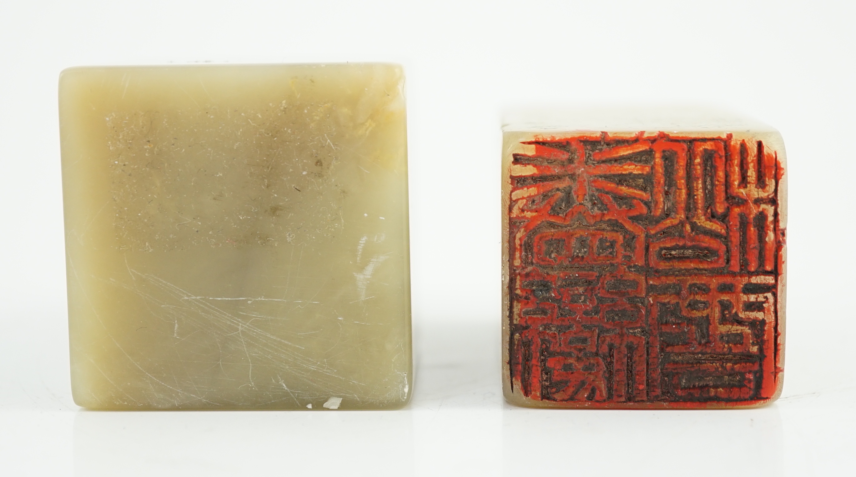 Two Chinese soapstone seals